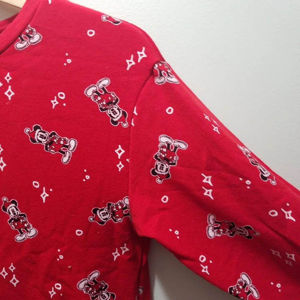 Disney Santa Mickey Mouse Red Kids XL 16 Sweatshirt Christmas Holiday Festive